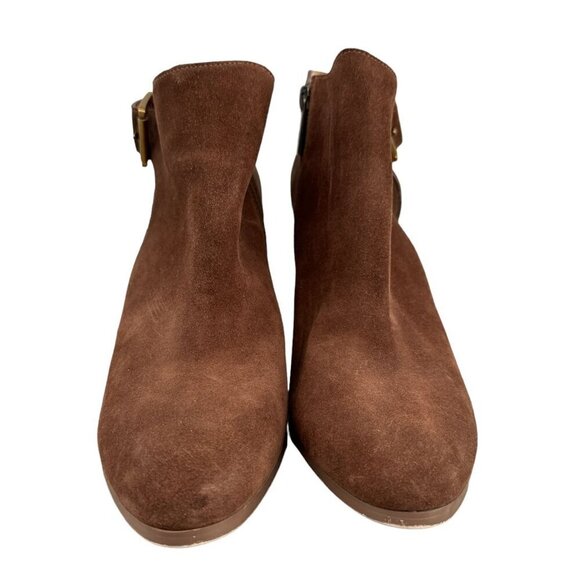 MICHAEL Michael Kors Adams Cutout Buckle Booties in Brown Tan Size 9.5M - Picture 9 of 14